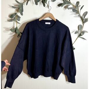 Elodie Dark Blue Crew Neck Sweater